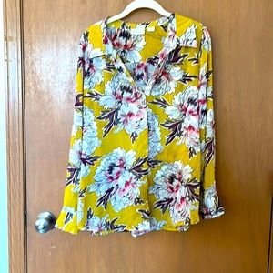 Liz Claiborne, Long Sleeve, Button Up, Floral Blouse